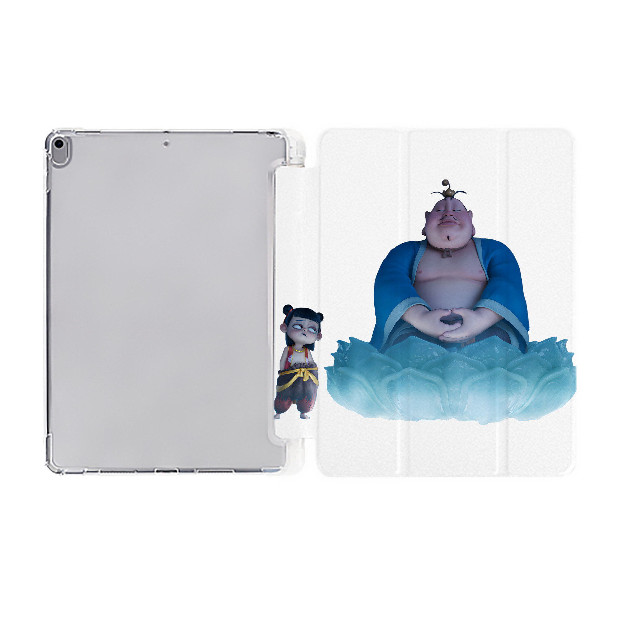 （画像用） Ne Zha 2 ナタ 魔童の大暴れ IPad ケース ペン収納付き 三つ折りスタンド PUレザー×シリコン 対応機種9.5/10.5/10.9インチ